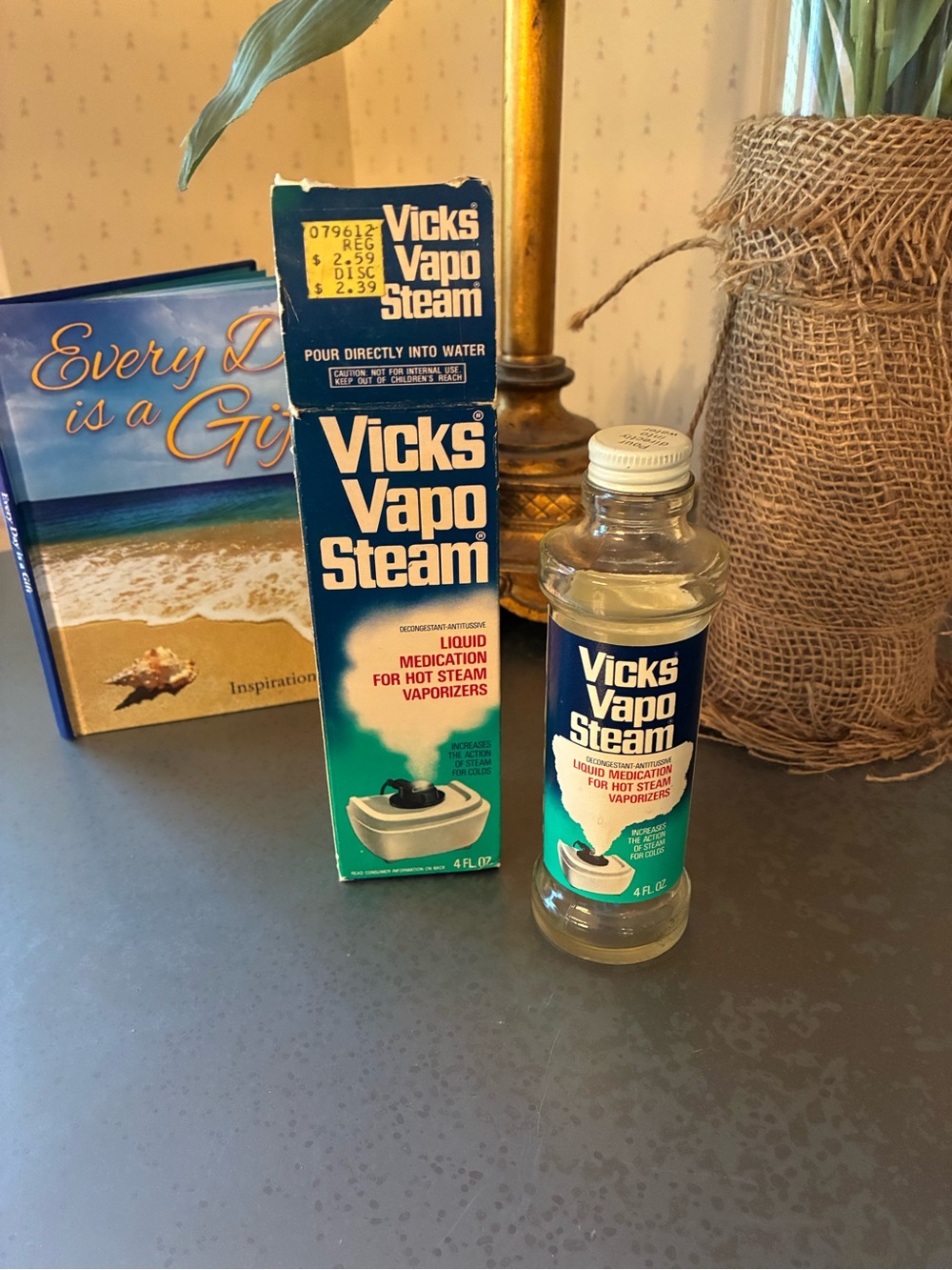 Vintage, VICK’S Vapo Steam bottle empty, IN ORIGIONAL BOX.